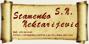Stamenko Nektarijević vizit kartica